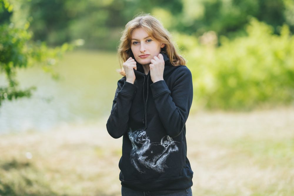 Dukserica za dojenje Monkey Mum® crna - majmunčić