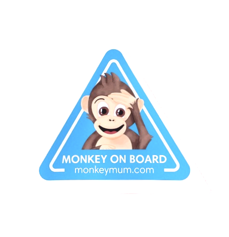 Bildekal Monkey Mum® - Blå