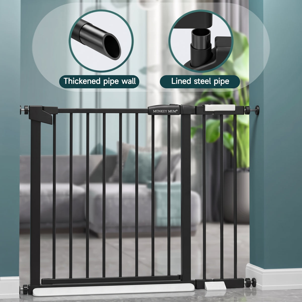 Säkerhetsgrind Monkey Mum® – Svart