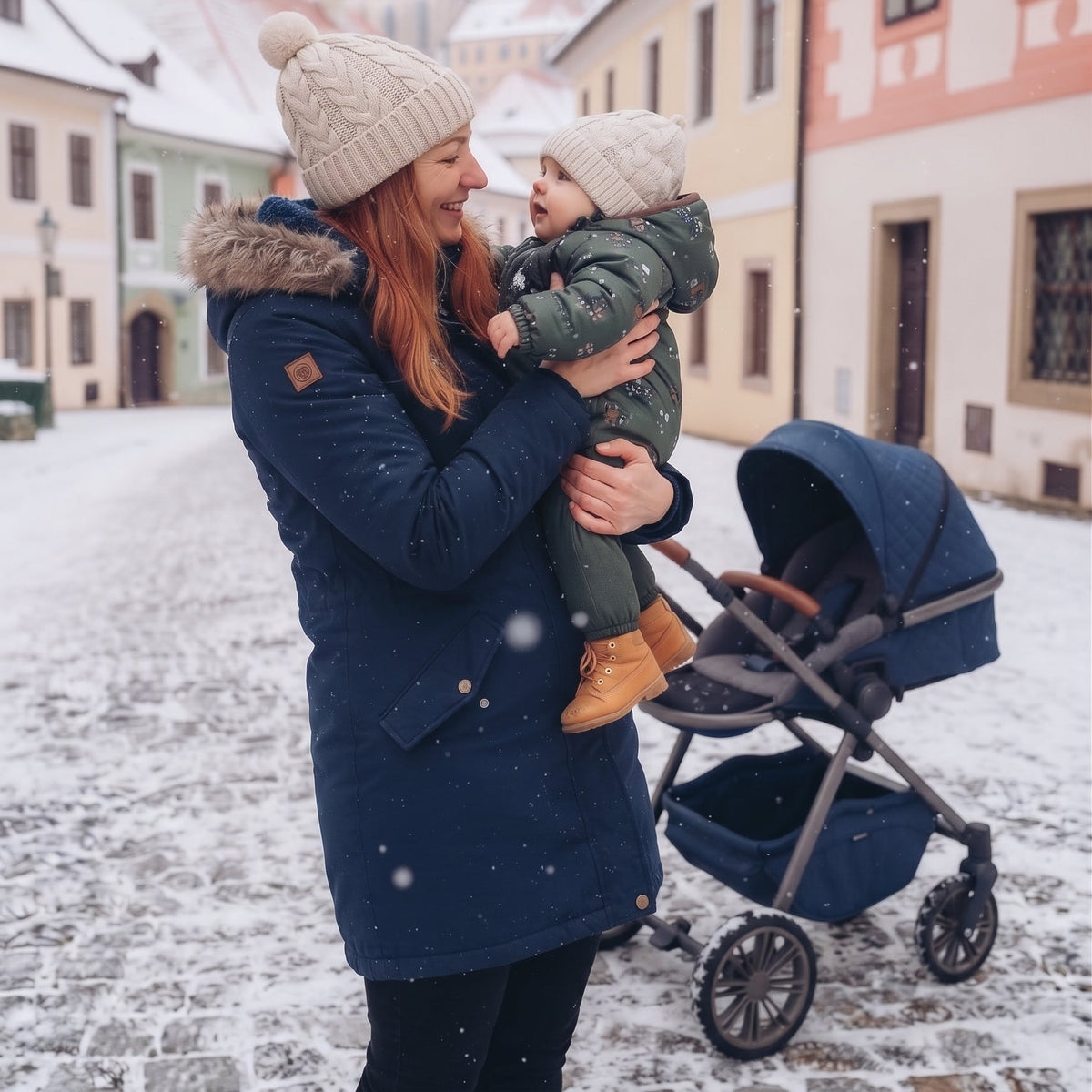Monkey Mum® Children's winter softshell snowsuit with sherpa fleece - Khaki little hunter with a bear - size 62/68, 74/80