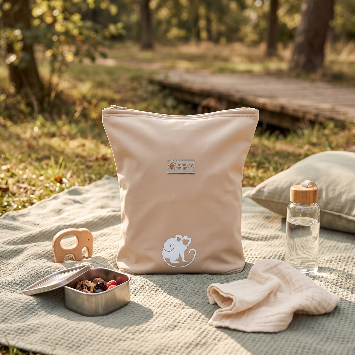 Gyerek softshell hátizsák Monkey Mum® - Bézs