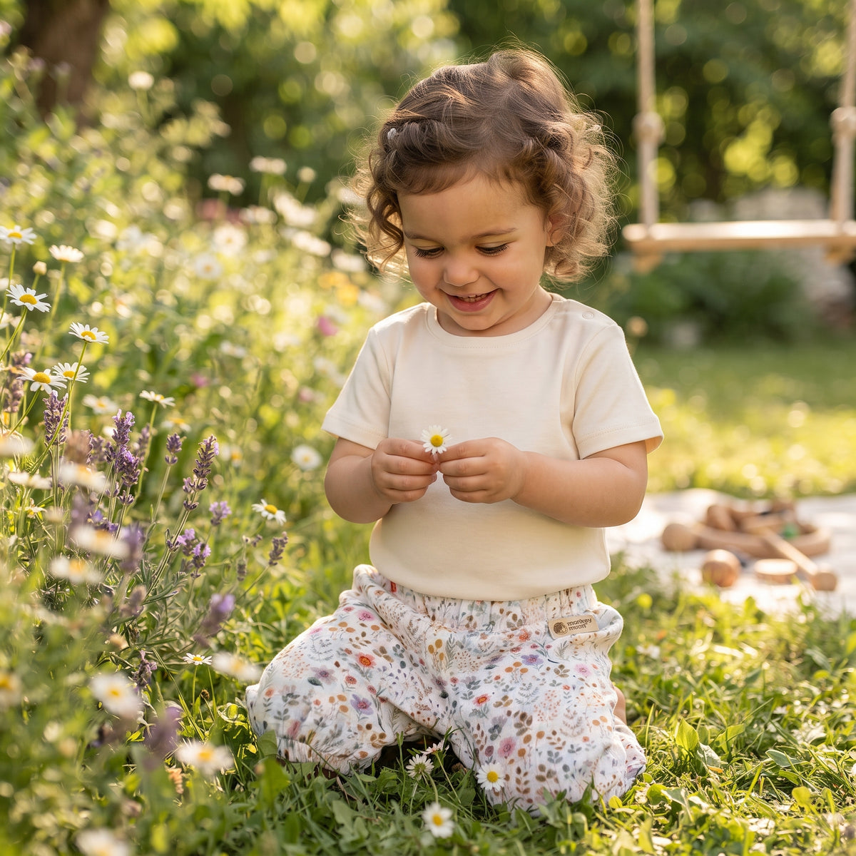 Monkey Mum® muslin shorts - Blooming Meadow