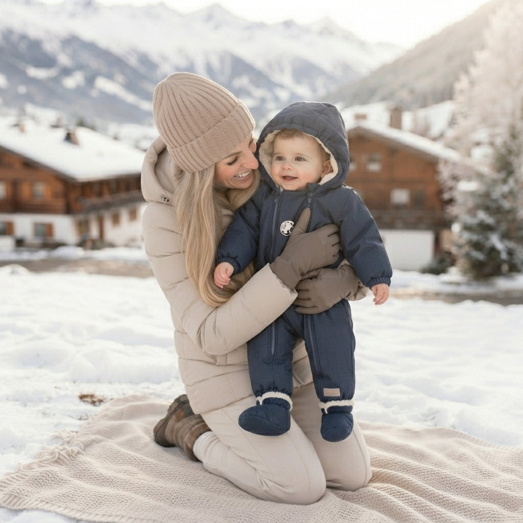 Monkey Mum® Children's Winter Softshell Snowsuit with Sherpa Lining - Fairy-Tale Evening Show, 2nd quality - size 62/68