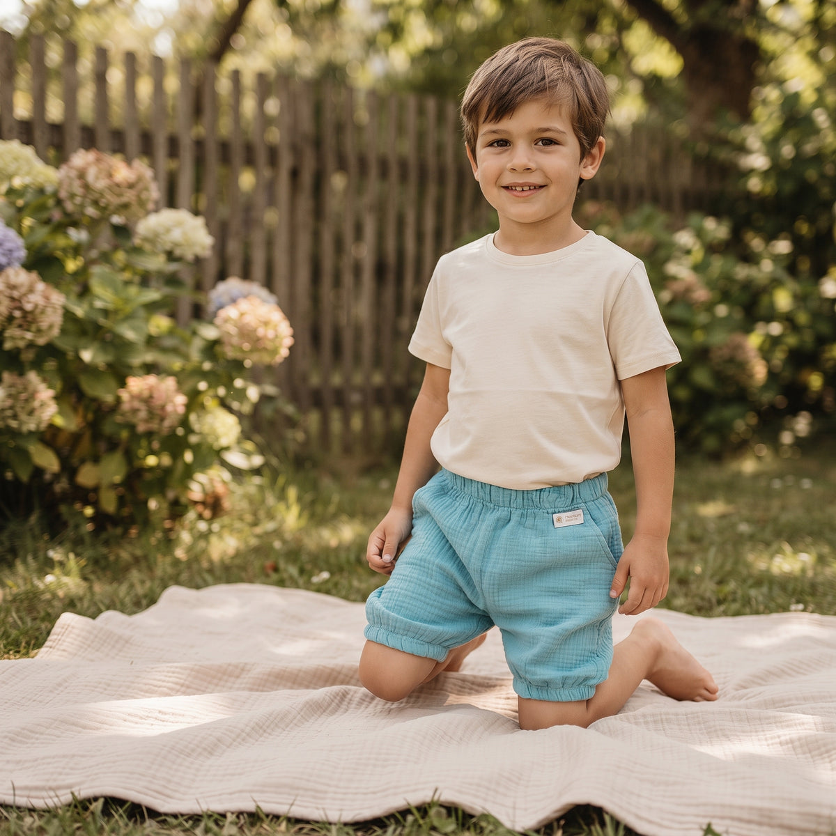 Monkey Mum® muslin shorts - Mint