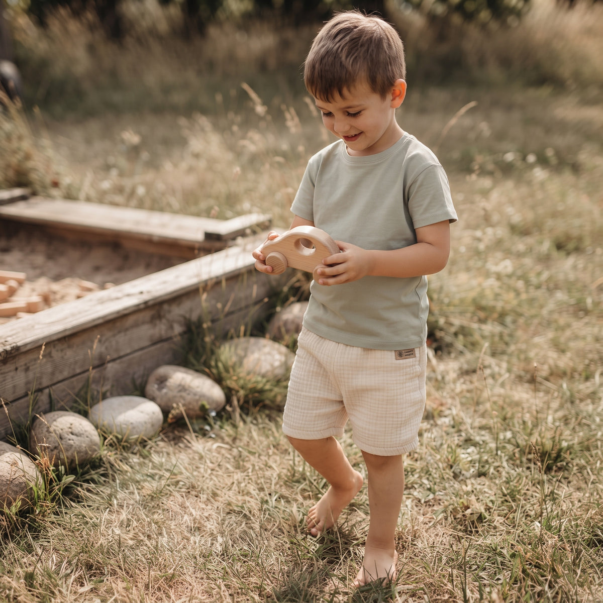 Monkey Mum® muslin shorts - Beige