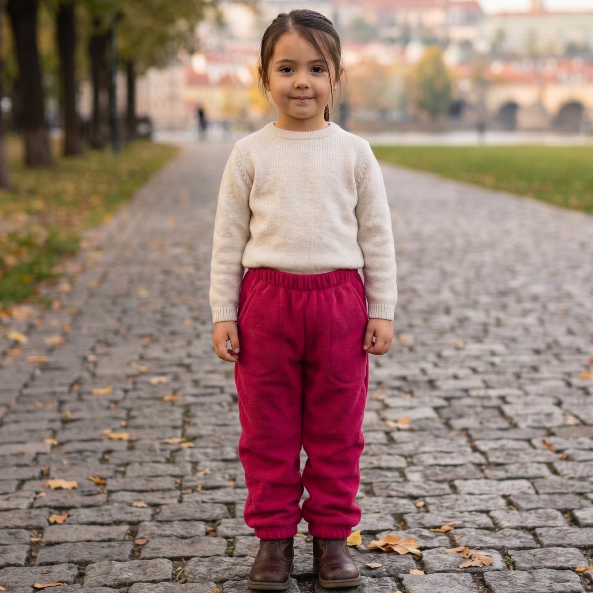 Monkey Mum® Fleece sweatpants - Burgundy