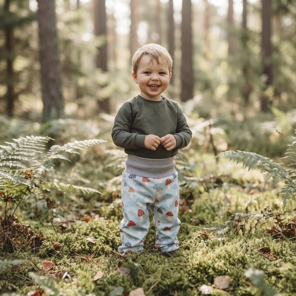 Children's Adjustable Softshell Pants with Membrane Monkey Mum® - Colorful Fly Agarics