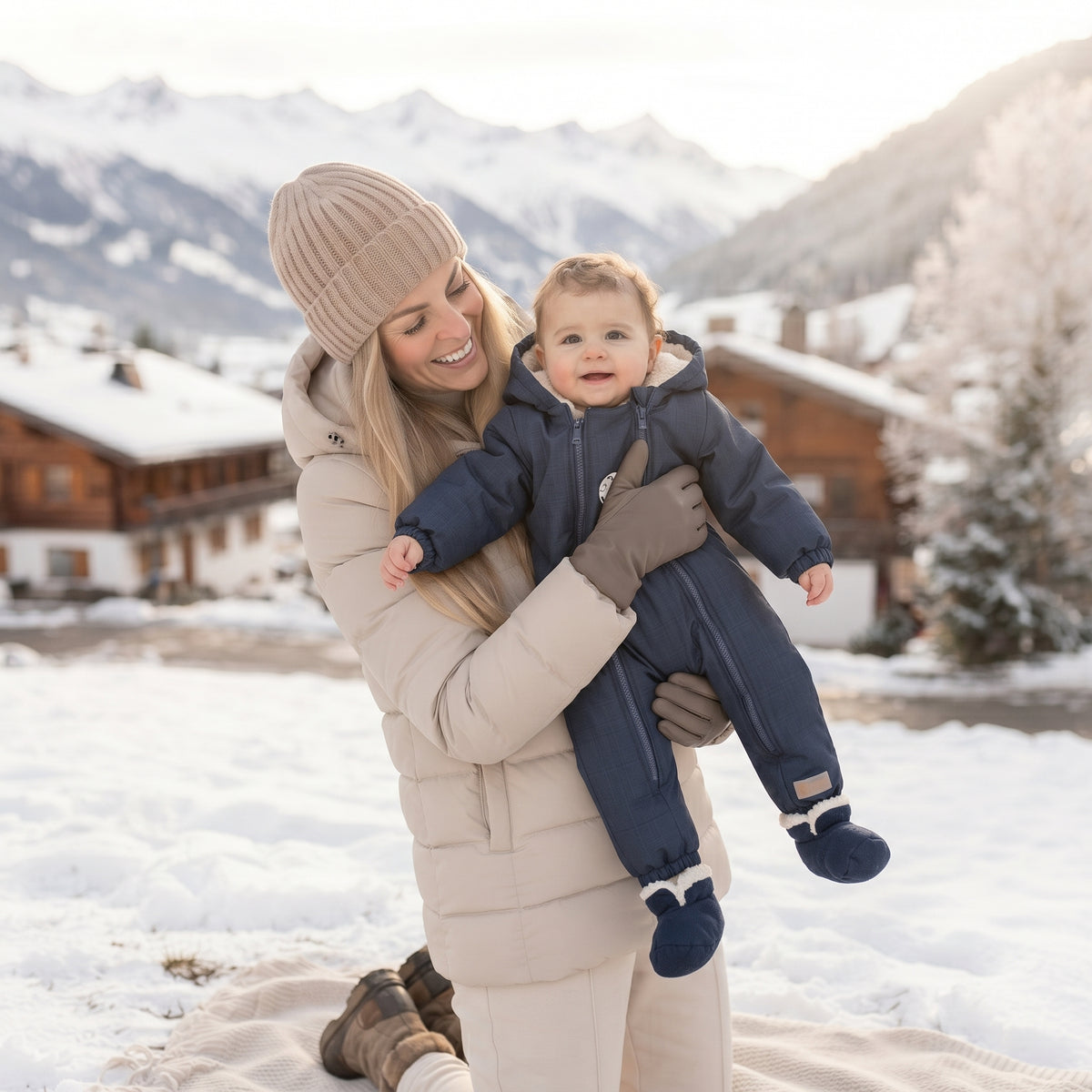 Monkey Mum® Children's Winter Softshell Snowsuit with Sherpa Lining - Fairy-Tale Evening Show, 2nd quality - size 62/68