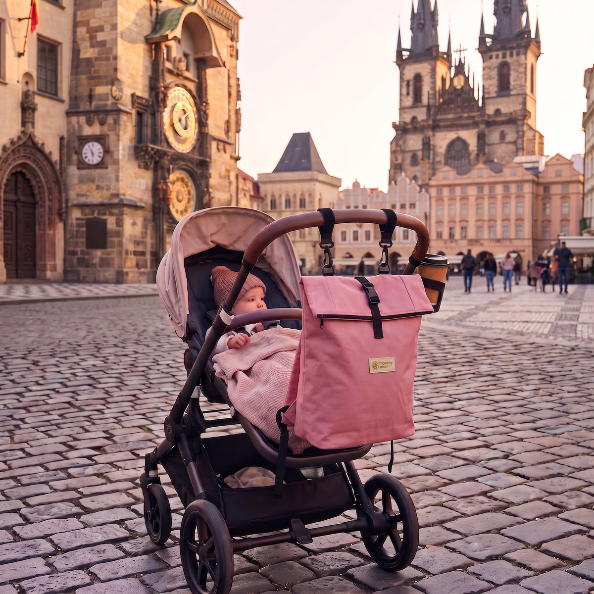 Monkey Mum® Softshell ruksak za dječja kolica – Šećerna vata