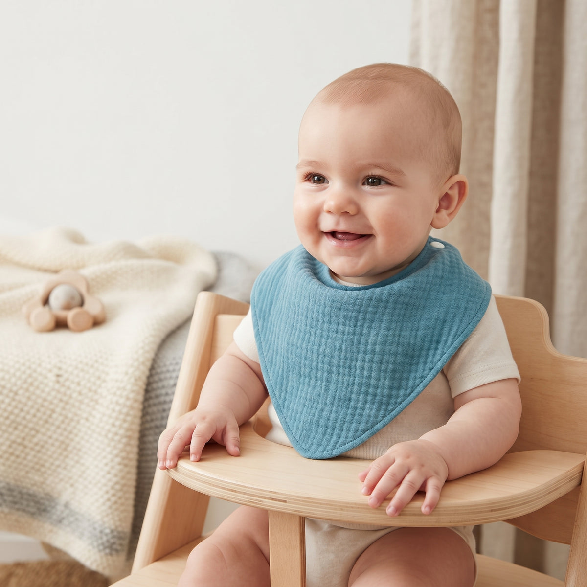 Monkey Mum® Muslin Bib - Mint