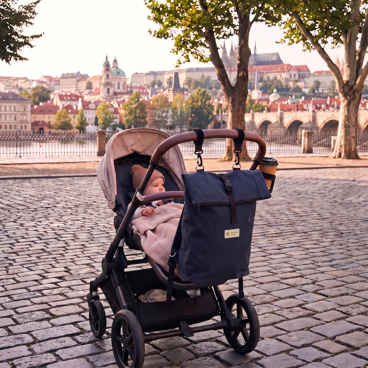Monkey Mum® Softshell ruksak za dječja kolica – Noćno nebo