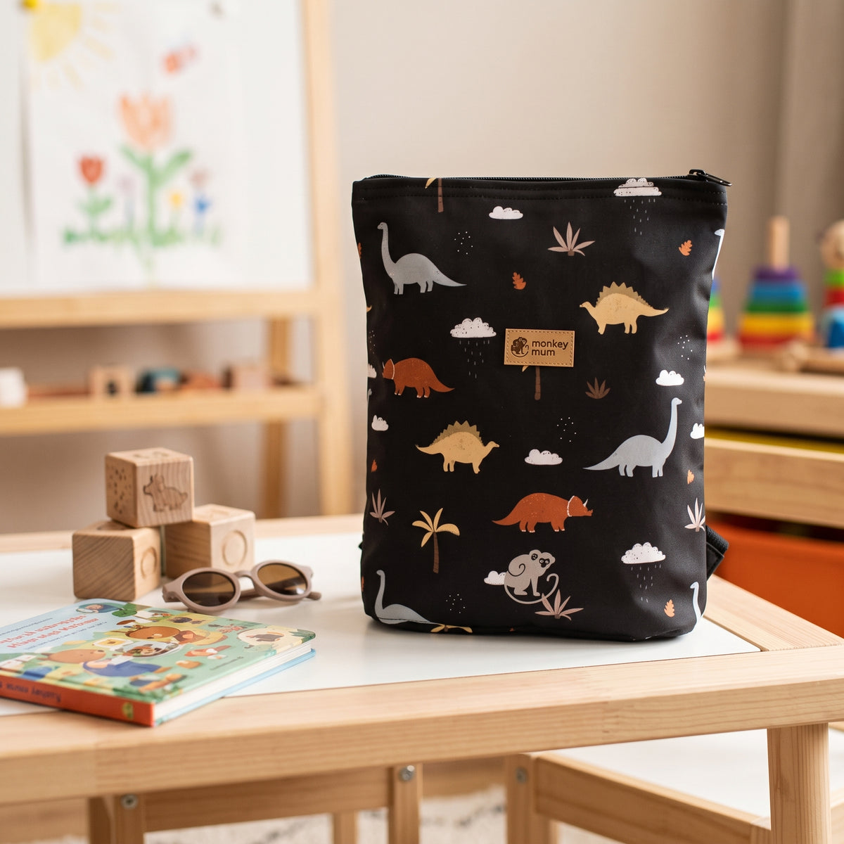 Monkey Mum® gyerek softshell hátizsák - Dinoszaurusz út