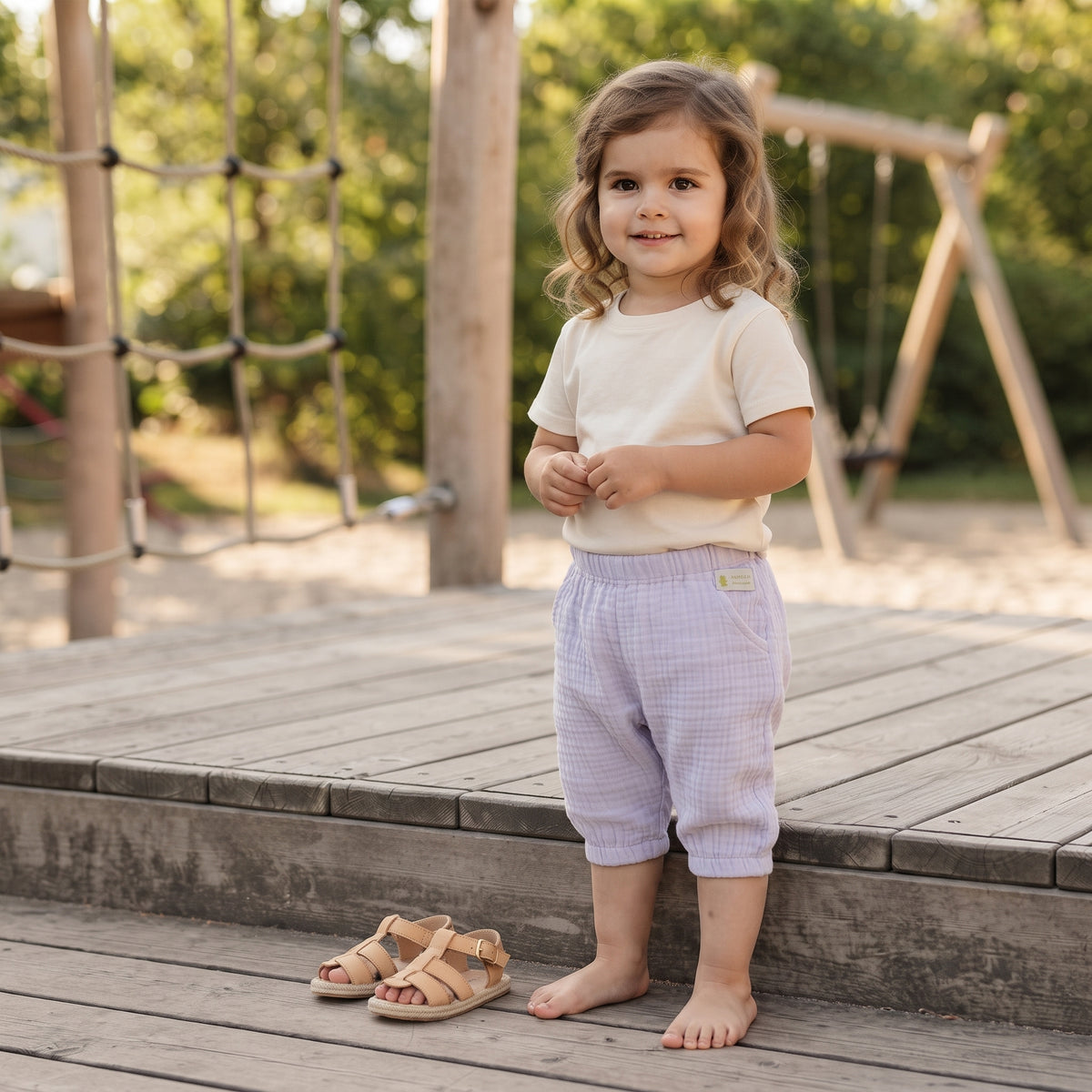 Monkey Mum® muslin shorts - Violet
