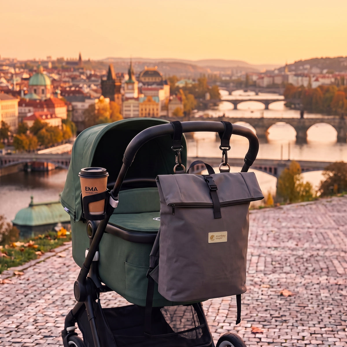 Monkey Mum® Softshell ruksak za dječja kolica – Sočna malina