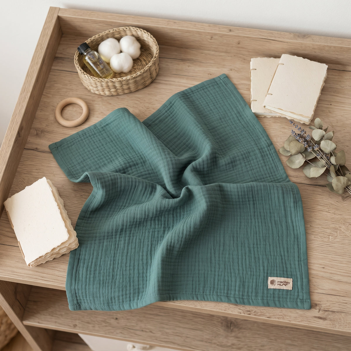 Monkey Mum® muslin diaper - Dark Green