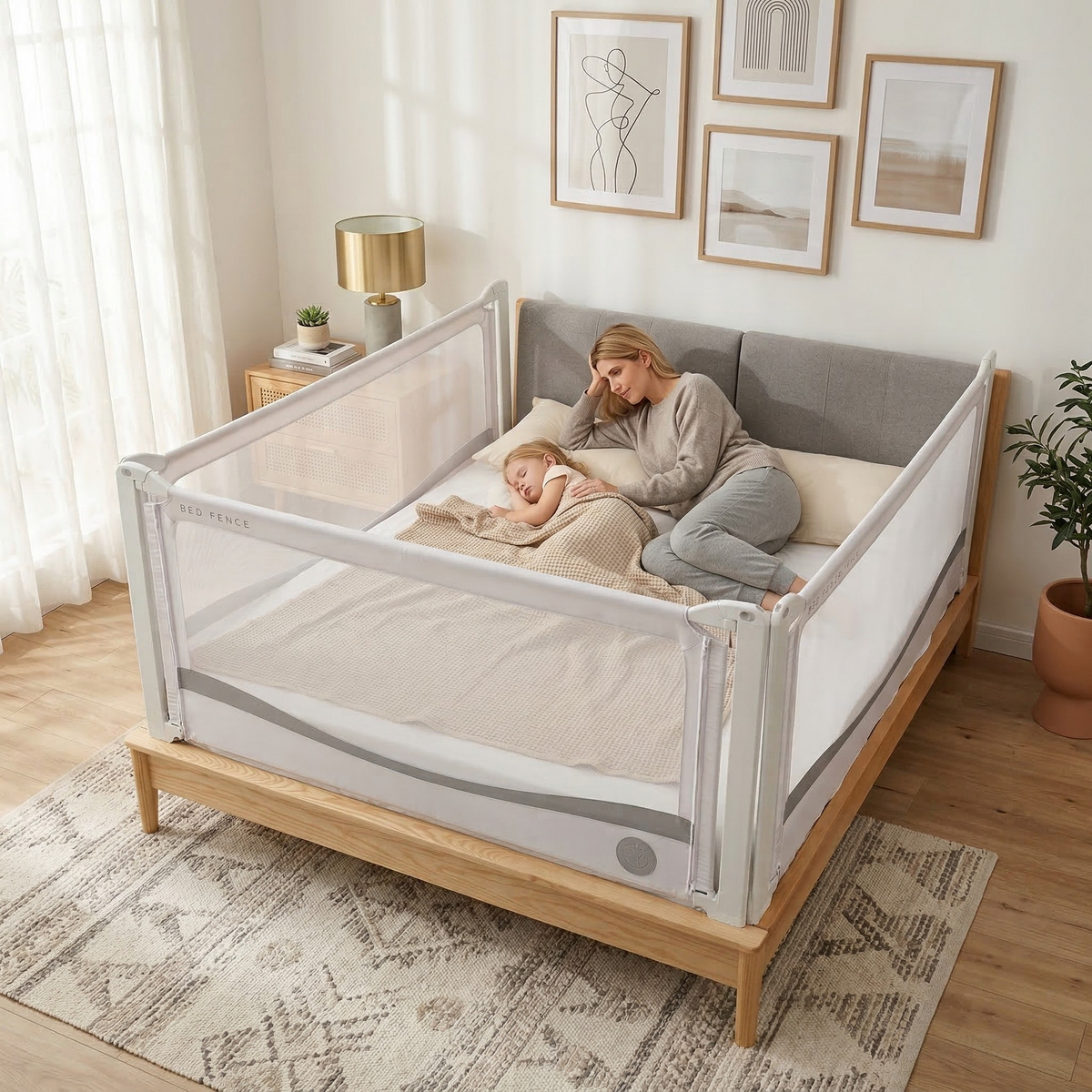 Monkey Mum® Premium Bed Rail - Light Gray