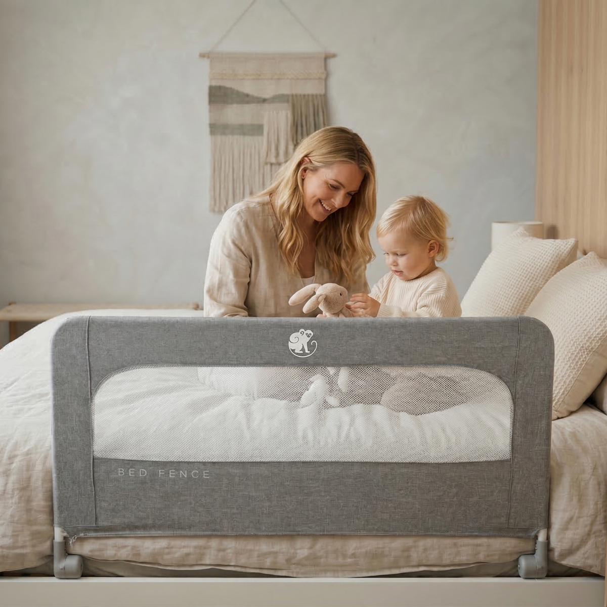 Zaštitna ograda za krevet Monkey Mum® Short - otvorena