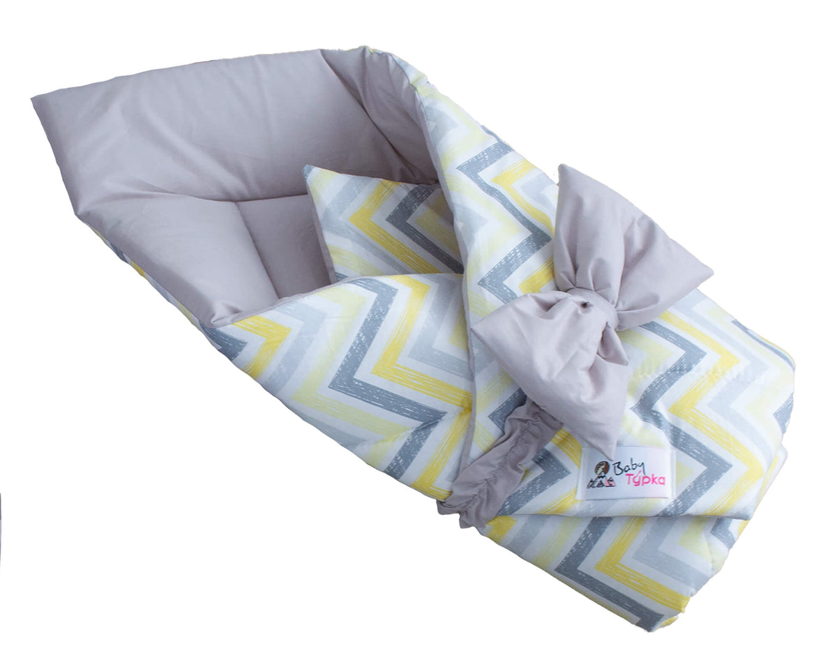 Swaddle Wrap - Zigzag Yellow Grey