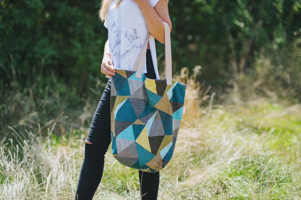 Monkey Mum® Mala platnena torba za dodatke Carrie - Šarmantna geometrija