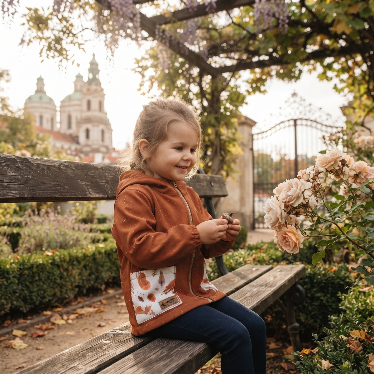 Children's Softshell Jacket with Membrane Monkey Mum® - Autumn Leaves