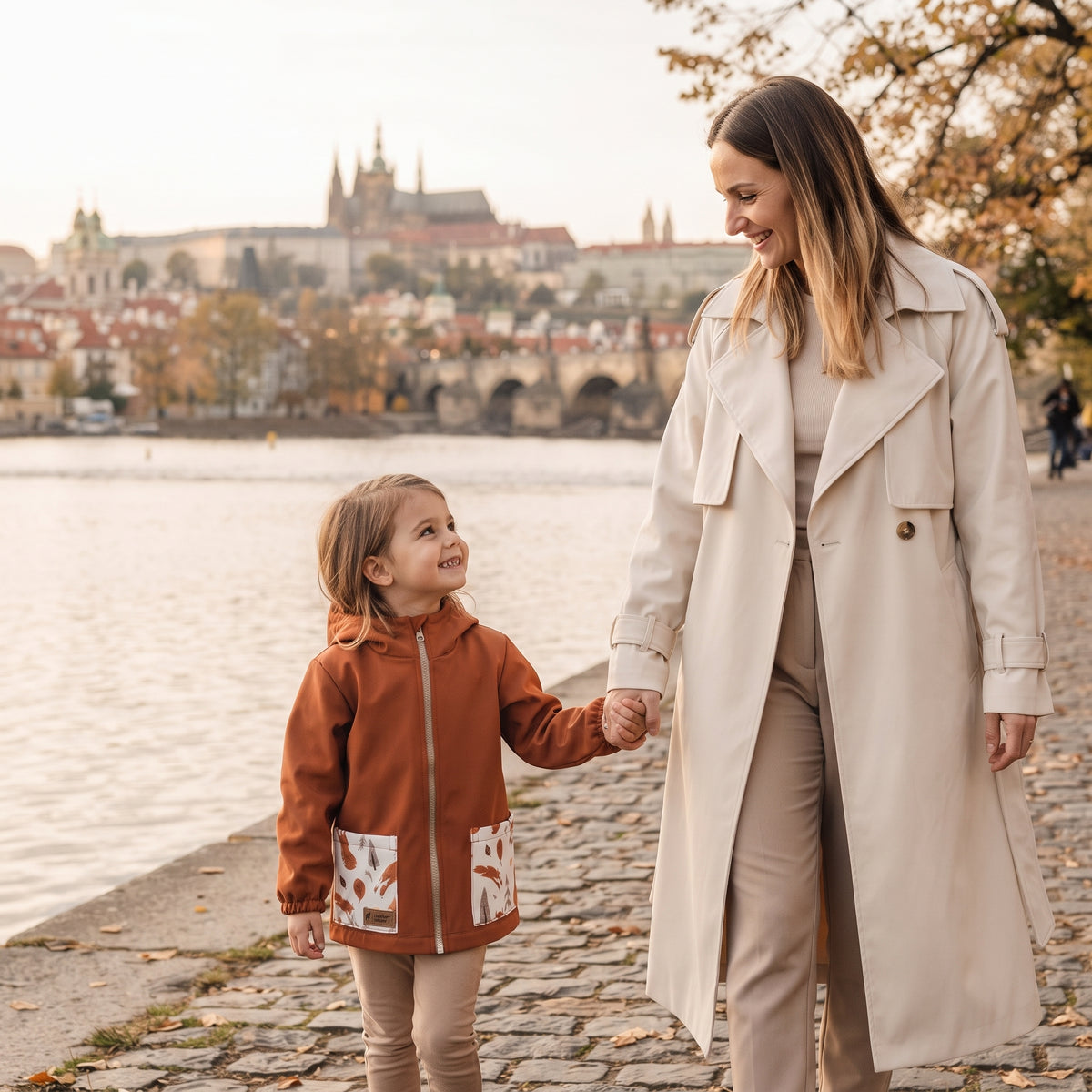 Children's Softshell Jacket with Membrane Monkey Mum® - Autumn Leaves