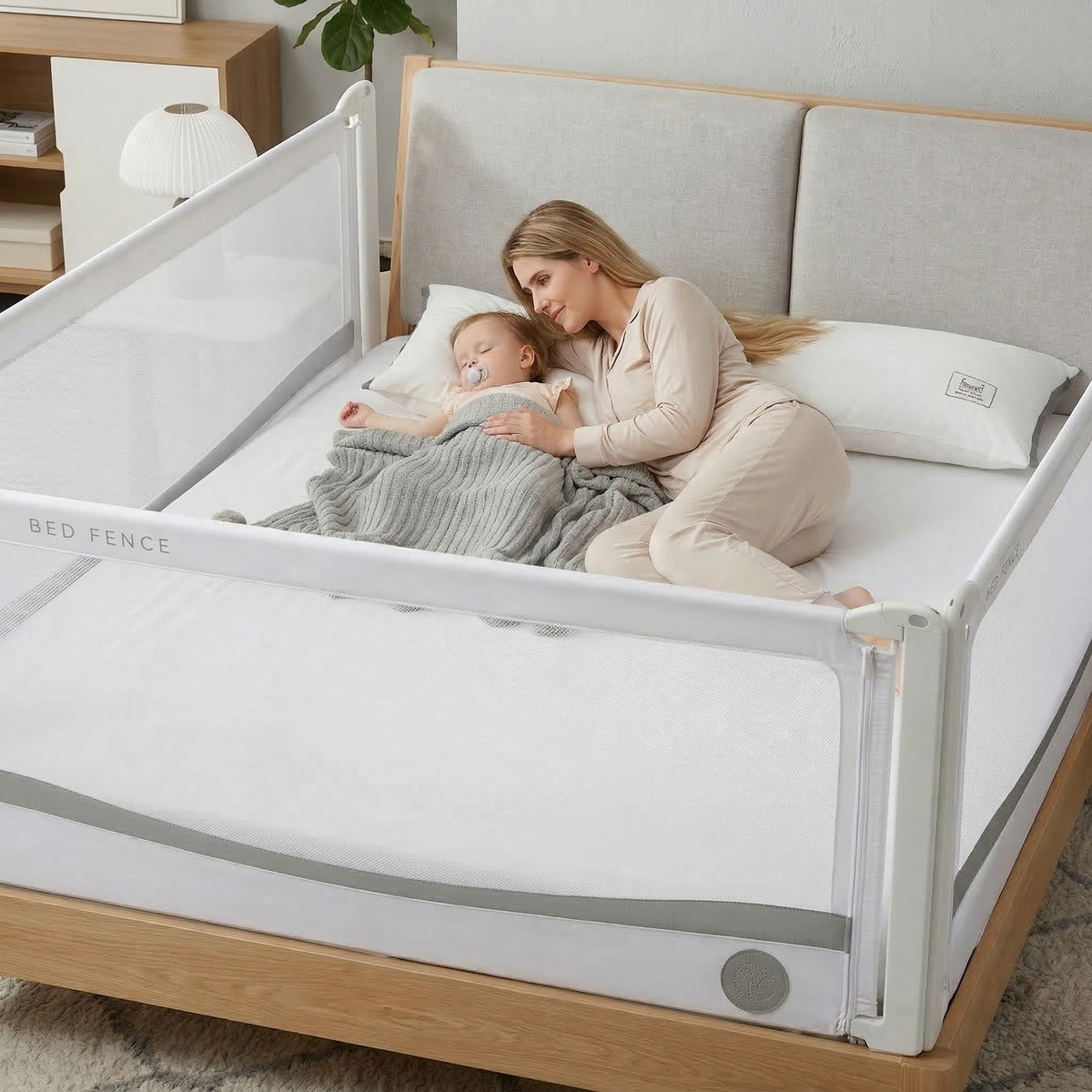 Monkey Mum® Premium Bed Rail - Light Gray - Unboxed
