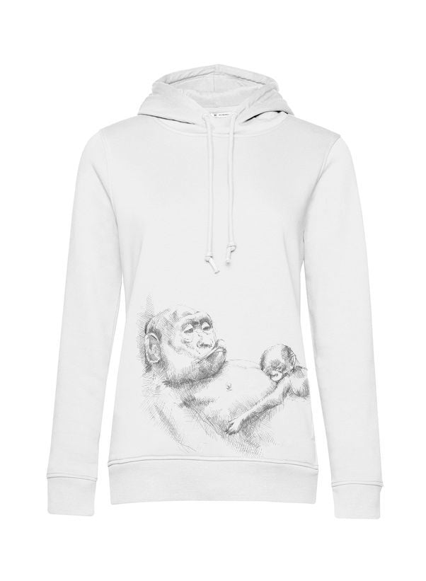 Dojilna majica s kapuljačom Monkey Mum® bijela - majmunčić, 2. kakvoća - vel. XL