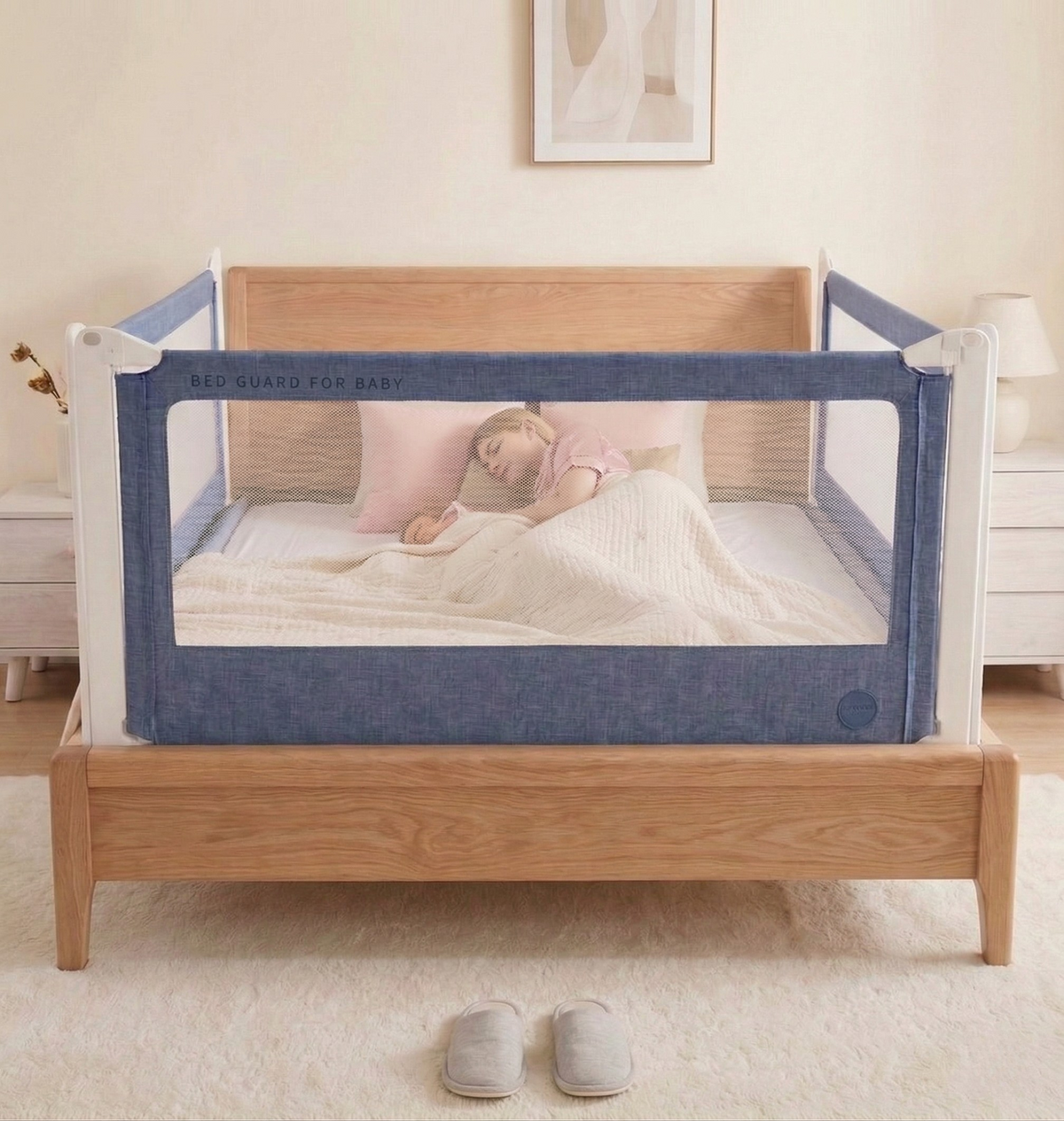 Zaštitna ograda za krevet Monkey Mum® Popular - tamnoplava - design - rasprodaja