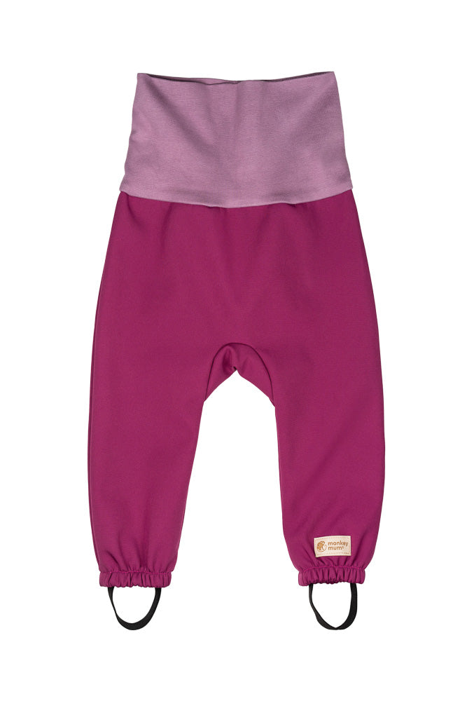 Gyerek növekedő softshell nadrág membránnal Monkey Mum® - Lédús málna