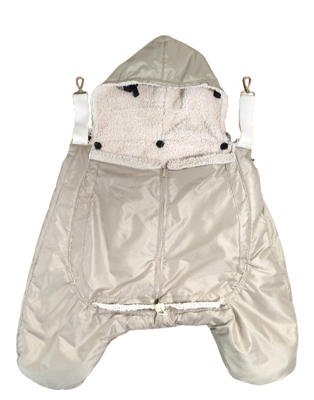 Monkey Mum® Värmande ficka i prasseltyg med teddyfoder för bärsele eller barnvagn Carrie - 2:a sortering - Beige - Liten