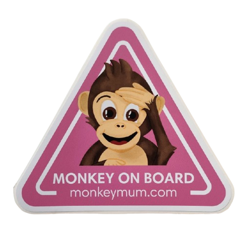 Naljepnica za auto Monkey Mum® - roza
