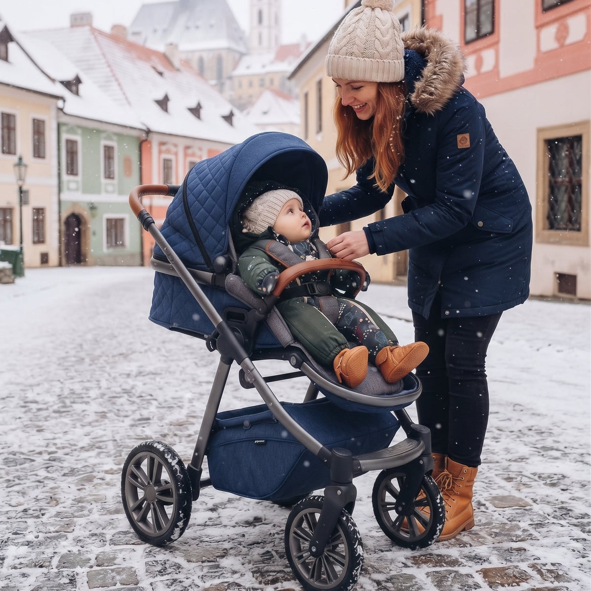 Monkey Mum® Children's winter softshell snowsuit with sherpa fleece - Khaki little hunter with a bear - size 62/68, 74/80