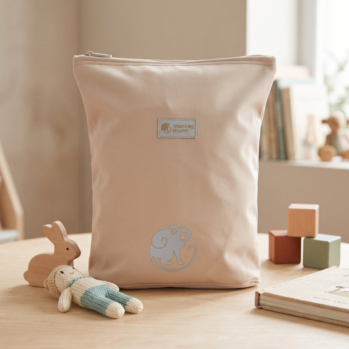 Gyerek softshell hátizsák Monkey Mum® - Bézs