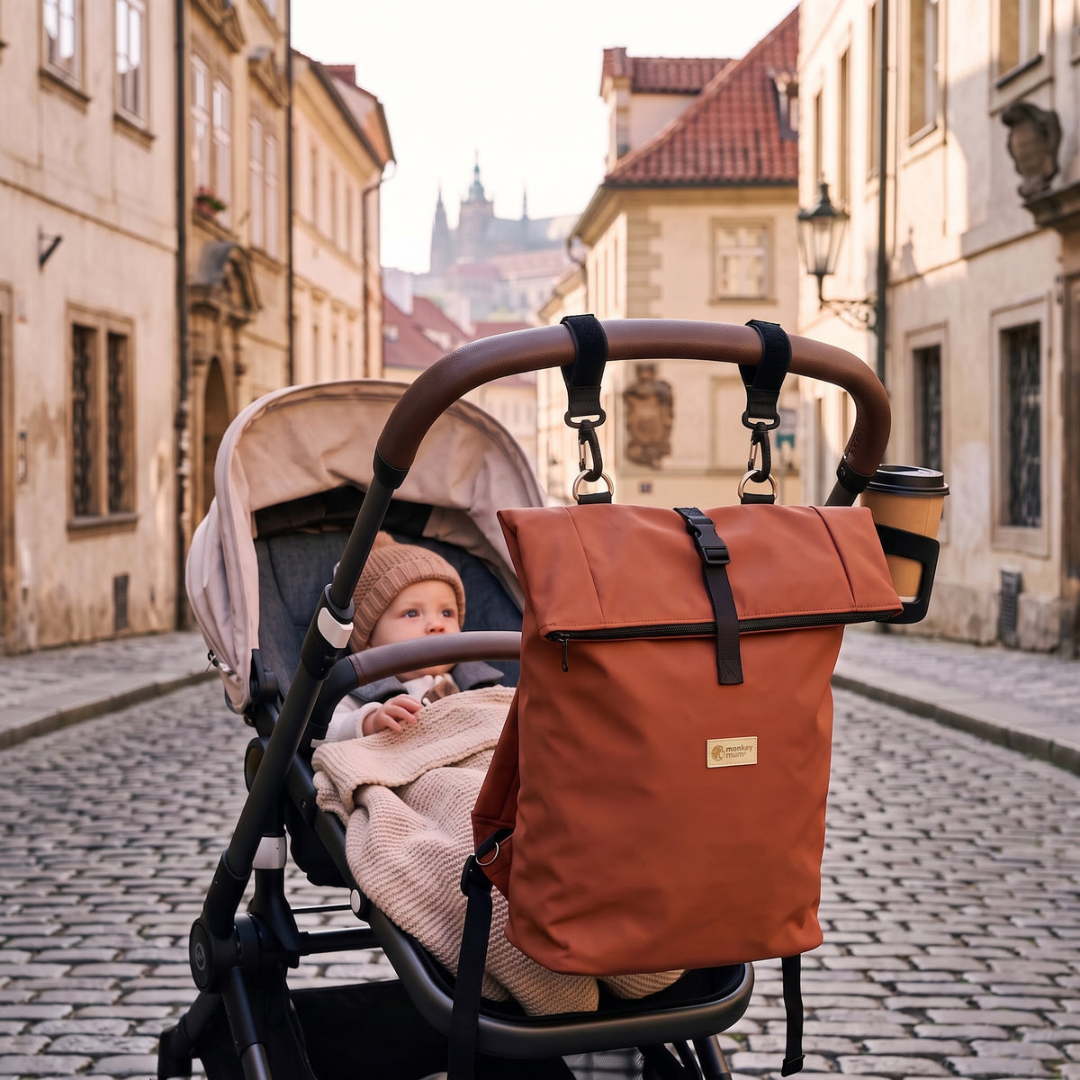 Monkey Mum® Softshell ruksak za dječja kolica – Jesensko lišće