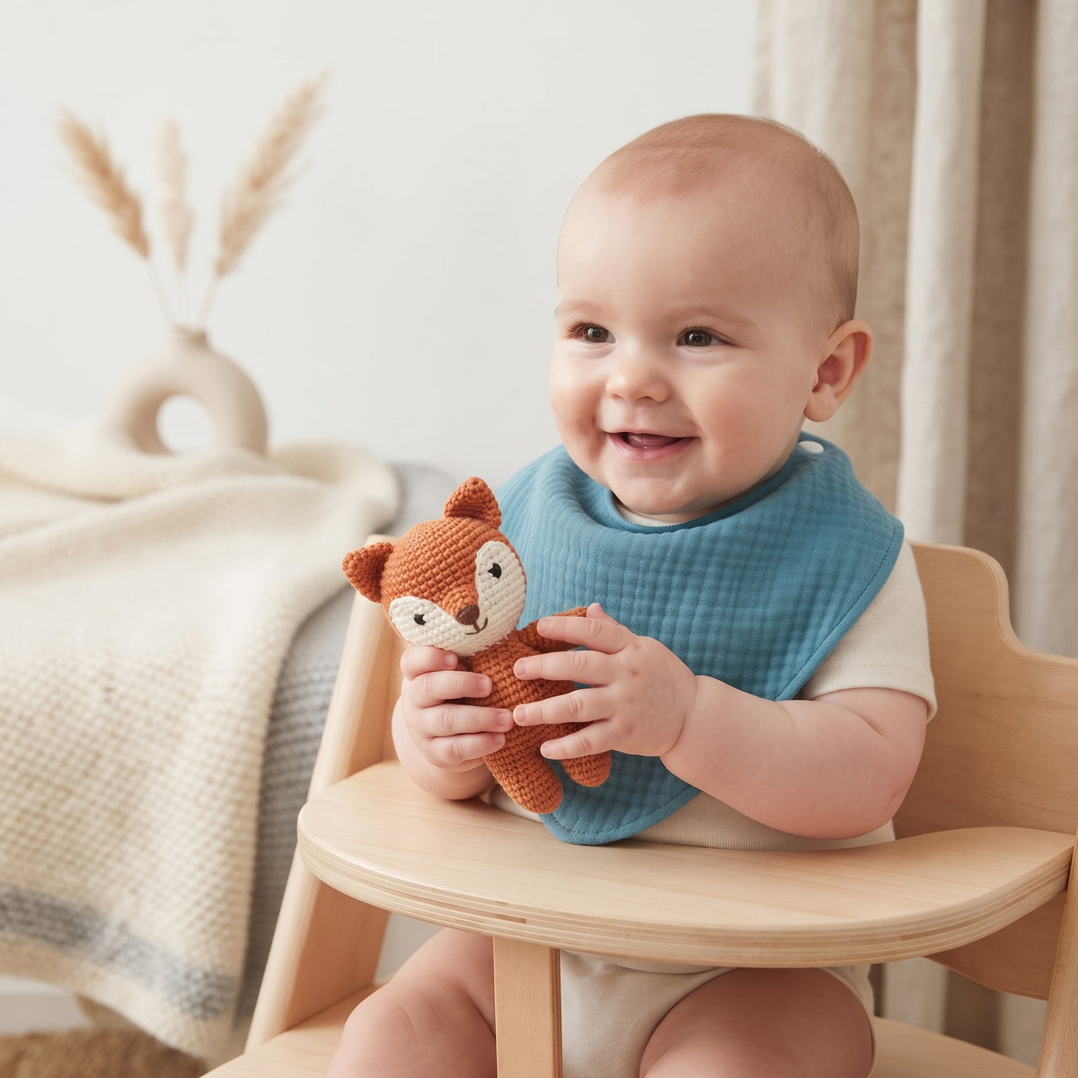 Monkey Mum® Muslin Bib - Mint
