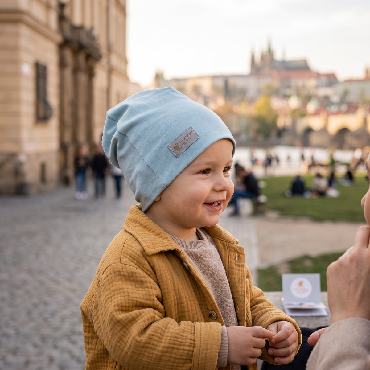 Monkey Mum® mössa - Ljusblå