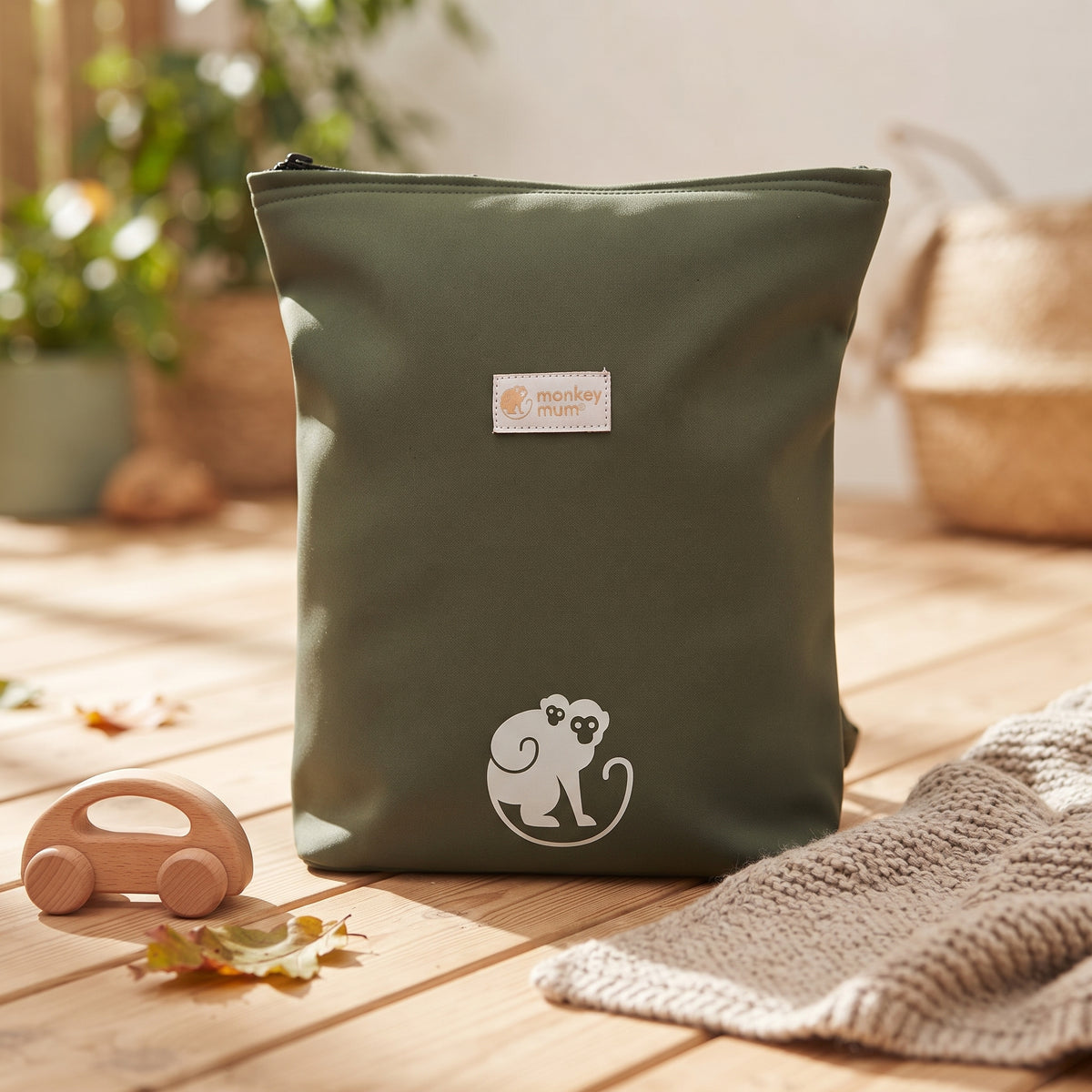 Gyerek softshell hátizsák Monkey Mum® - Sötétzöld