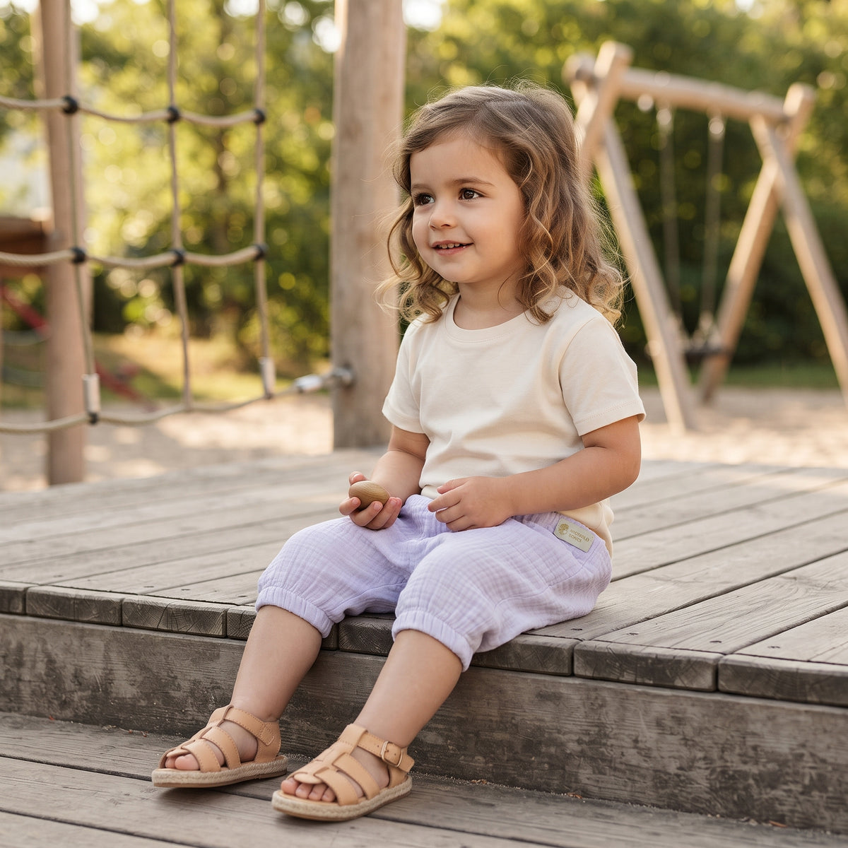 Monkey Mum® muslin shorts - Violet