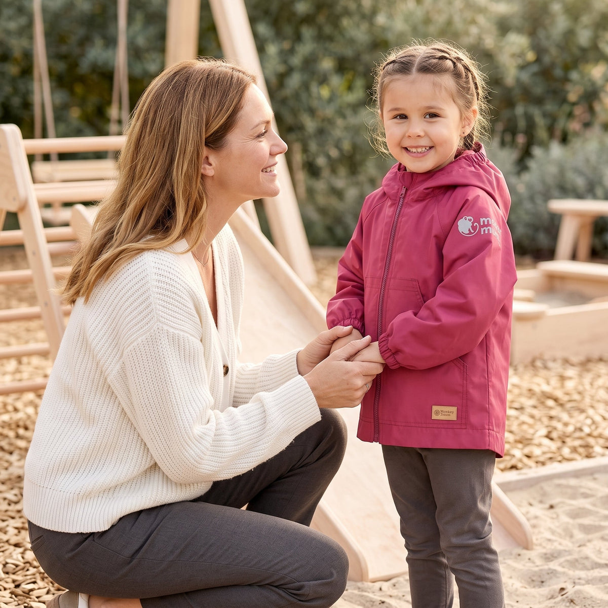 Monkey Mum® Šuškava jakna s raglan rukavima - Bordo