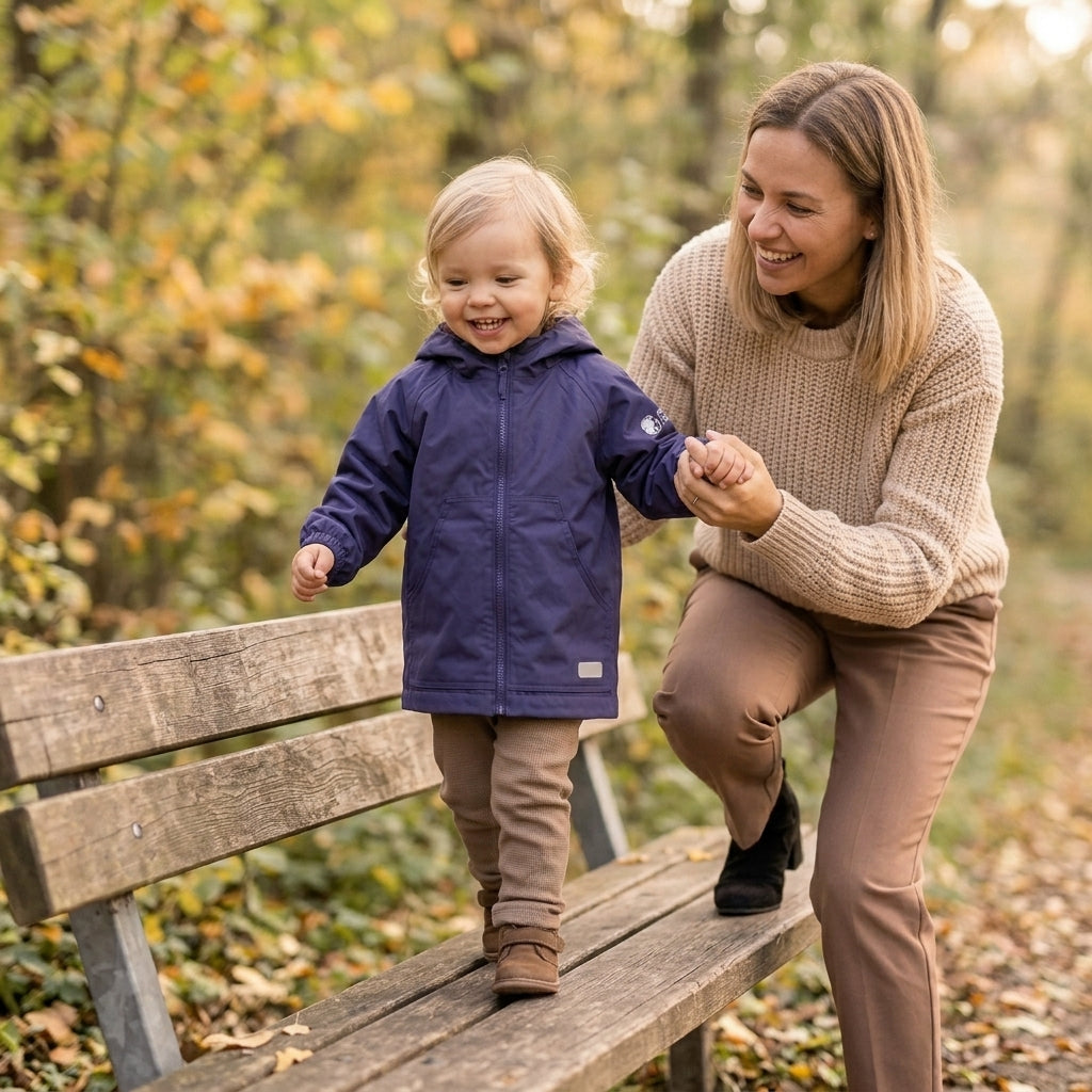 Monkey Mum® Vindjacka med raglanärm - Mörklila