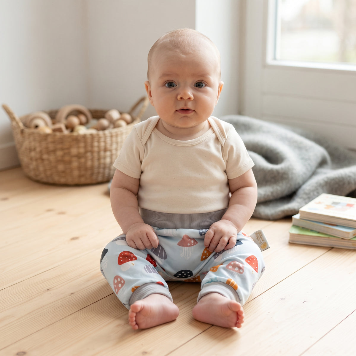 Children's softshell pants with membrane Monkey Mum® - Colorful Fly Agarics