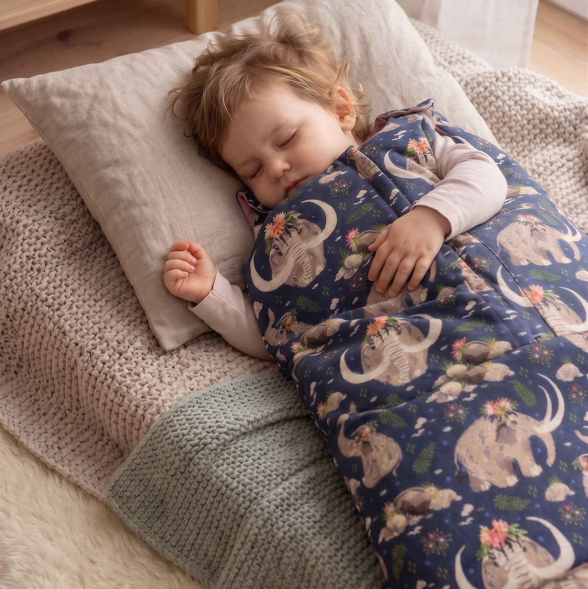 Vintervandrande sovsäck Monkey Mum® 0 - 4 år - set - Mammutprinsessa