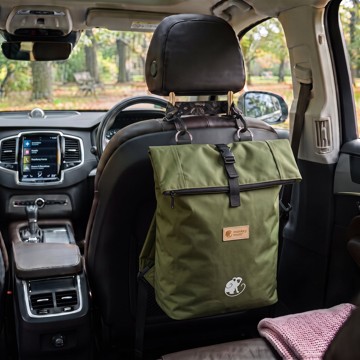Monkey Mum® Twillryggsäck för barnvagn – Skogens färger**