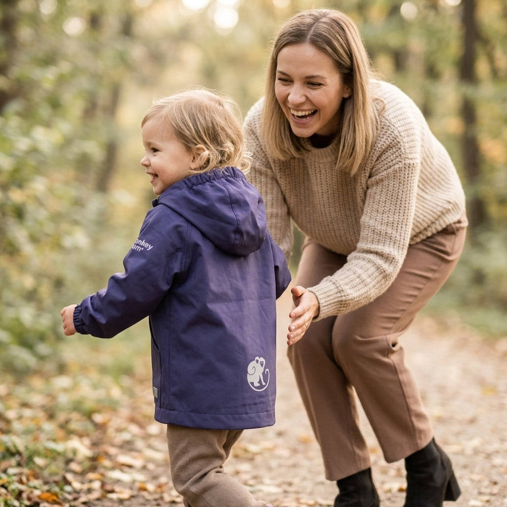 Monkey Mum® Vindjacka med raglanärm - Mörklila