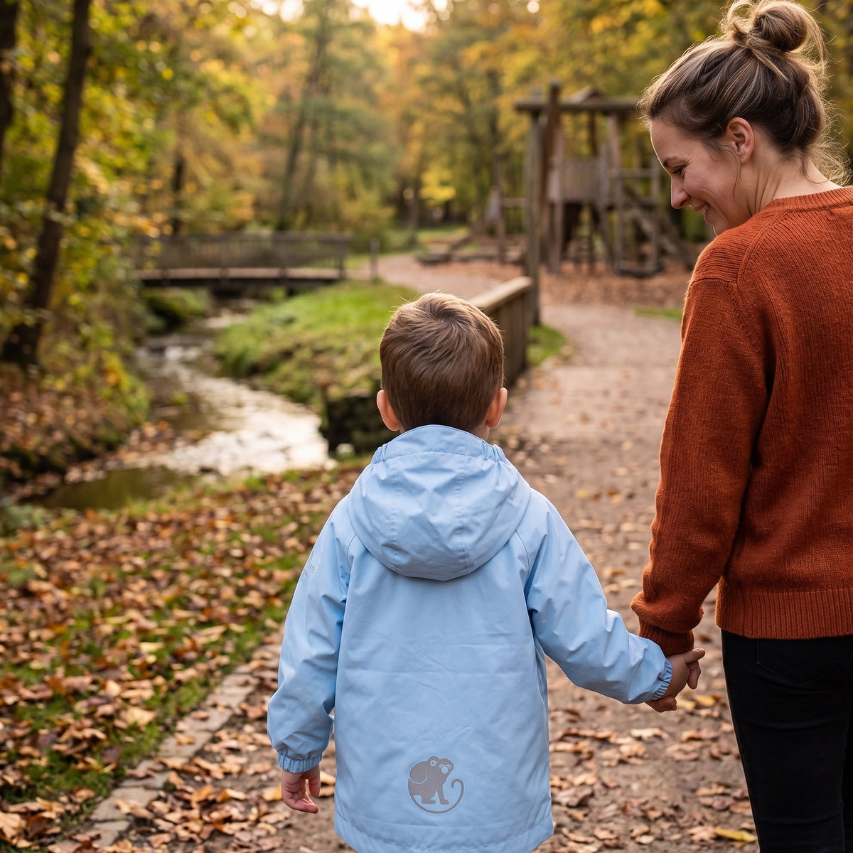 Monkey Mum® Šuškava jakna s raglan rukavima - Svijetloplava