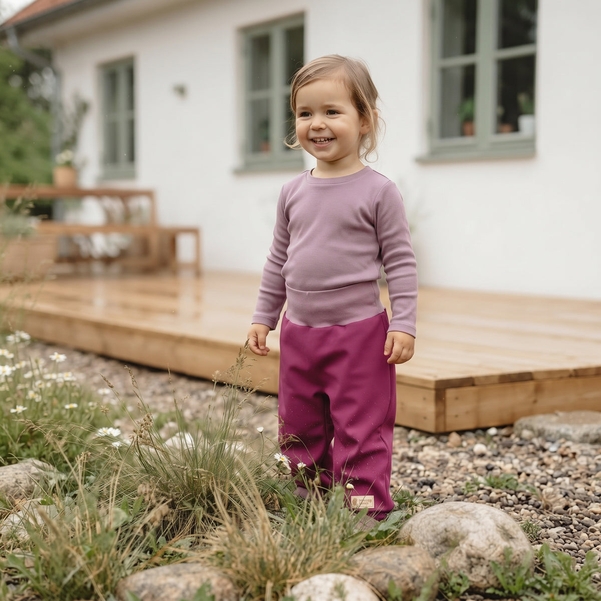 Children's Adjustable Softshell Pants with Membrane Monkey Mum® - Juicy Raspberry
