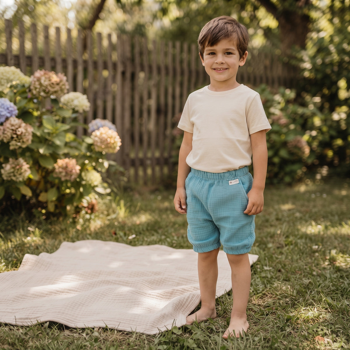 Monkey Mum® muslin shorts - Mint