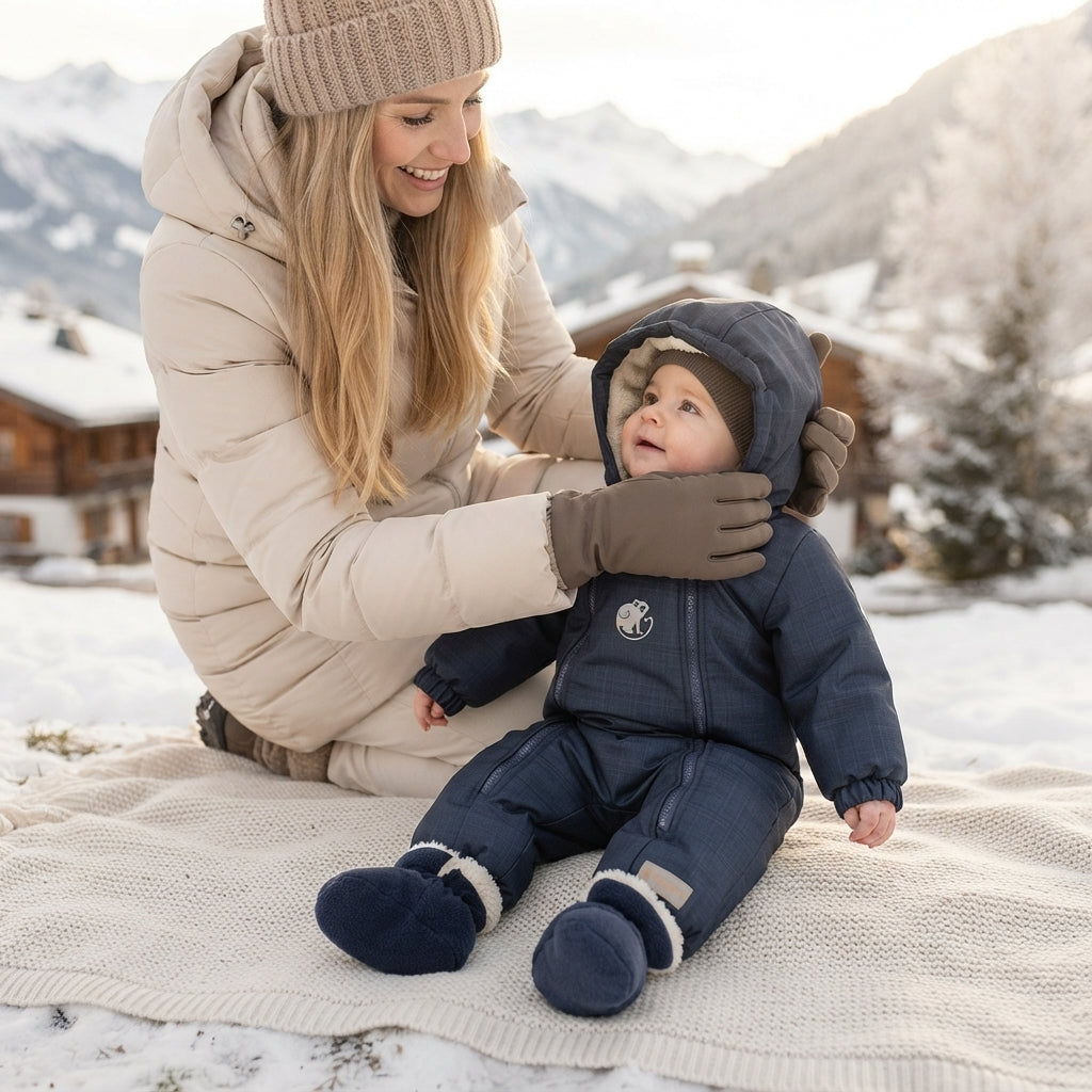 Monkey Mum® Children's Winter Softshell Snowsuit with Sherpa Lining - Fairy-Tale Evening Show, 2nd quality - size 62/68