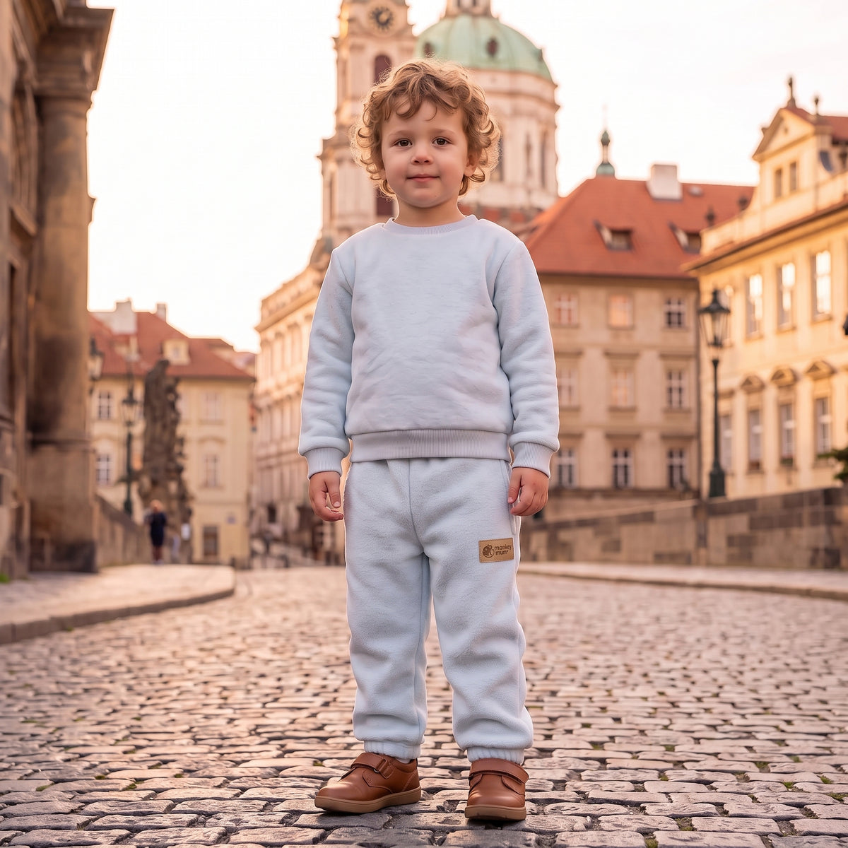 Monkey Mum® Fleece sweatpants - Light Blue
