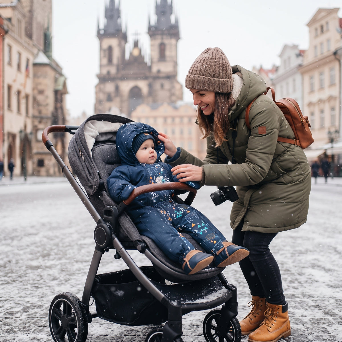 Monkey Mum® Children's winter softshell snowsuit with sherpa fleece - Fairy-tale bedtime story with a bear - size 62/68, 74/80